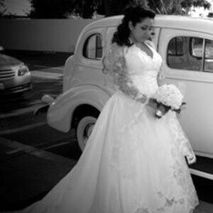 Alfred Angelo bridal dress 1846, white basque waist wedding dress in size 14